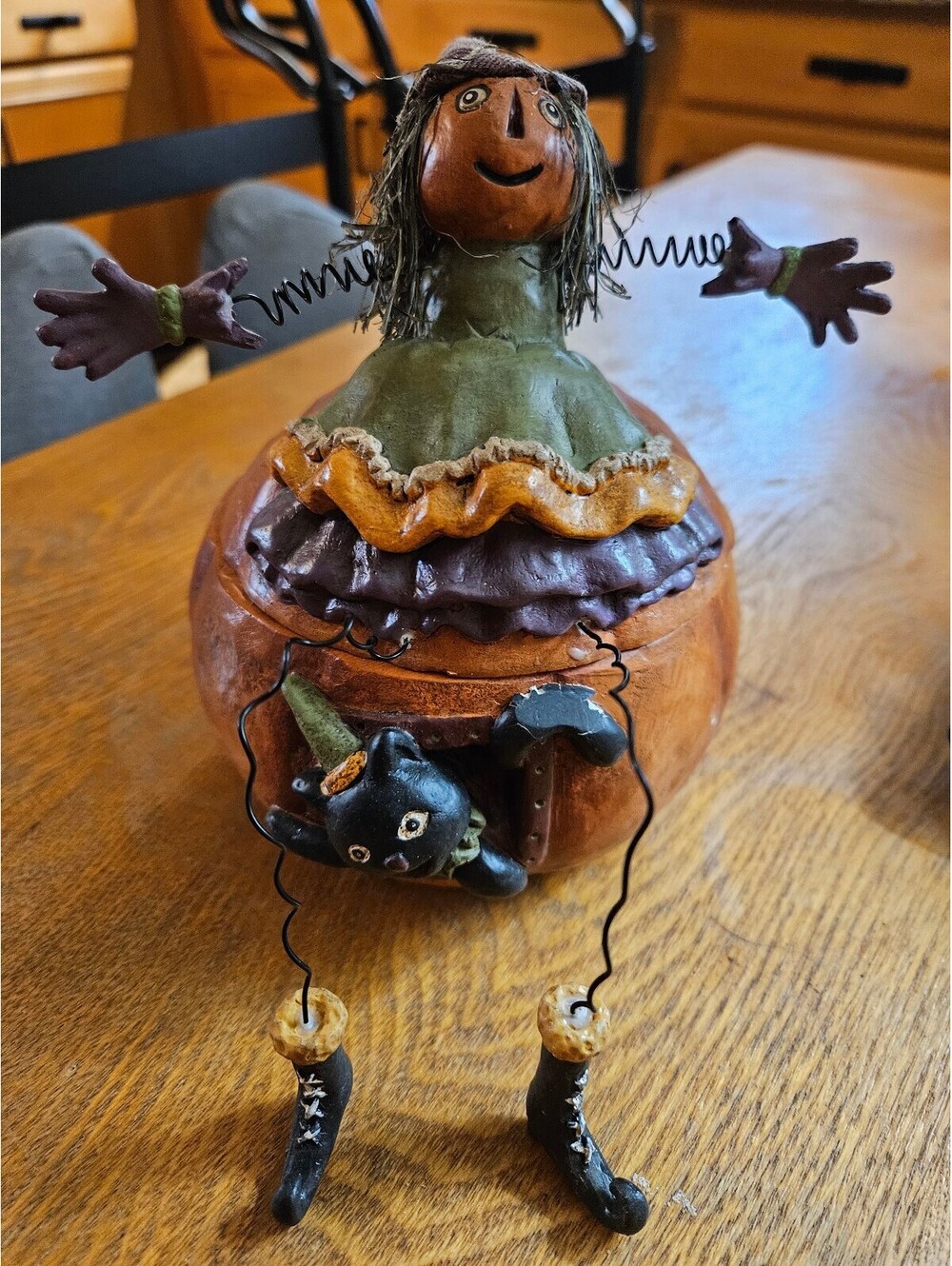 Vintage Halloween lidded candy dish